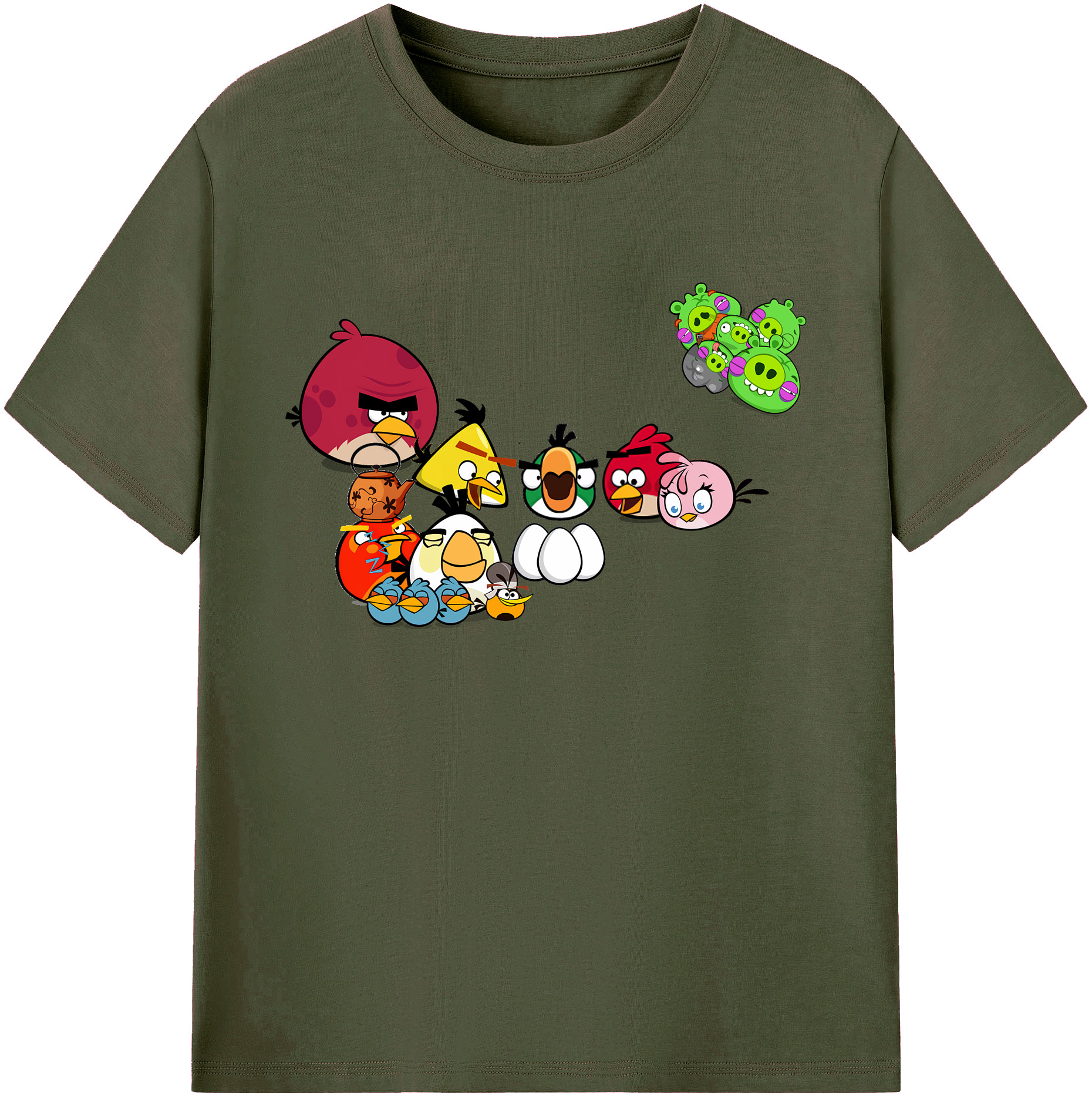 （画像用） Angry Birds アングリーバード 綿100％ メンズ半袖Tシャツ｜肌触りやわらか＆通気性